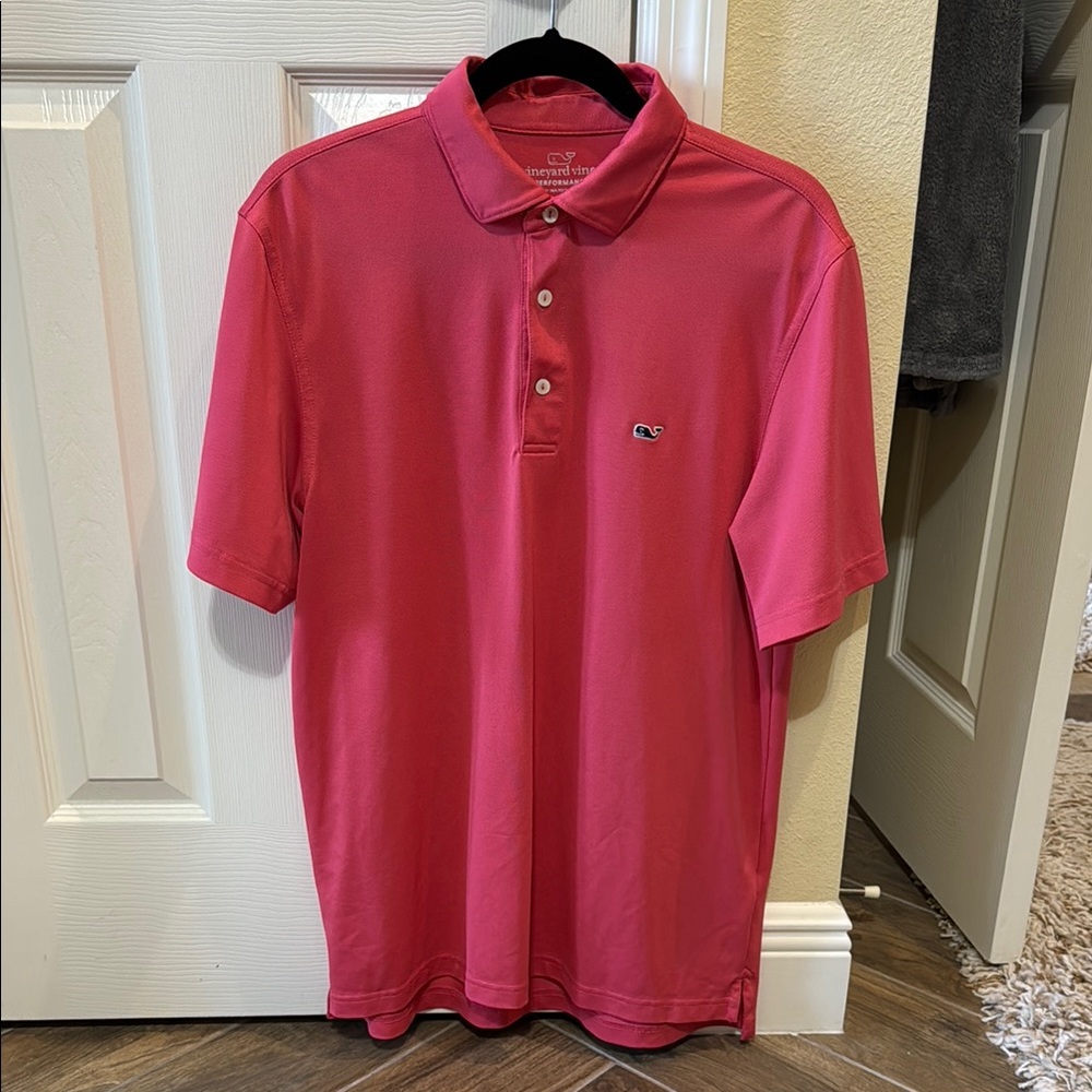 Vineyard Vines Men's Pink Polo Shirt